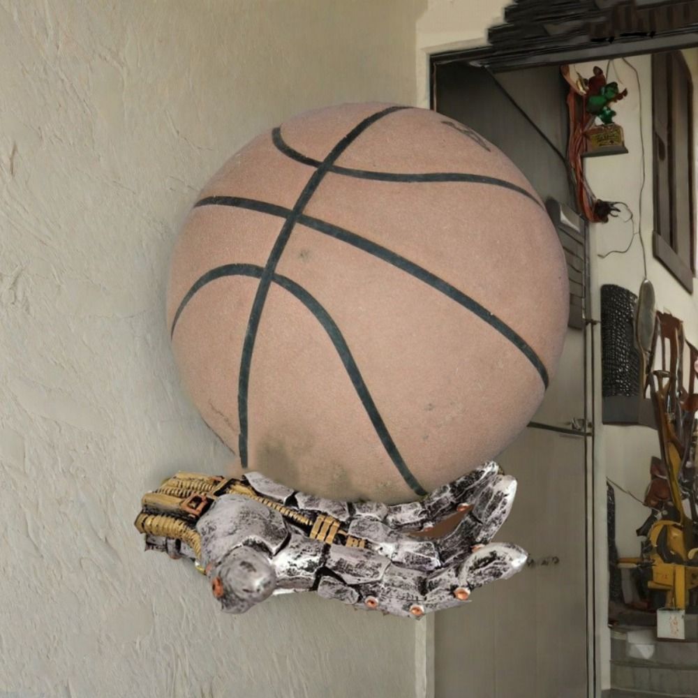 Background Resin Art - Ambachtelijke hars basketbal opbergrek aan de