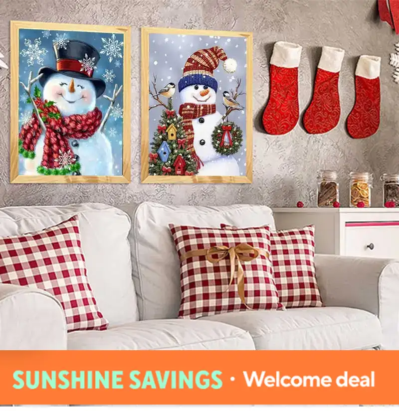 Background Resin Art - Kerst Diamant Schilderij Kerstboom Krans Sneeuw
