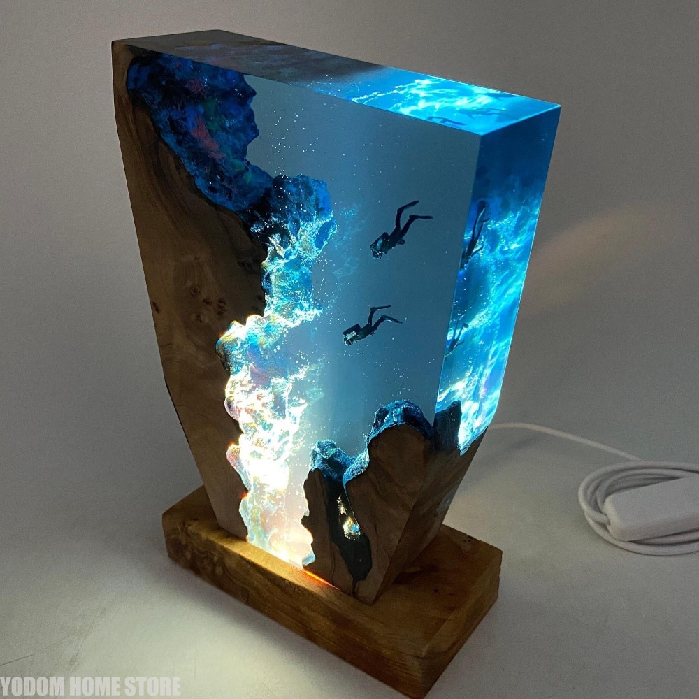 Resin Art Lamp - Nieuwe Seabed World Organism Resin Tafellamp