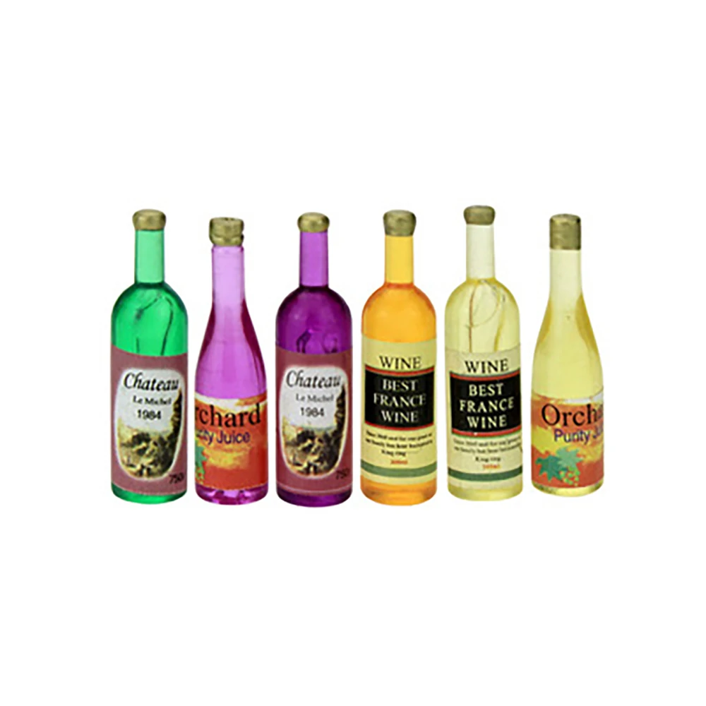 Resin Art Bottle - 6 Stuks 1/12 Poppenhuis Miniatuur Mini