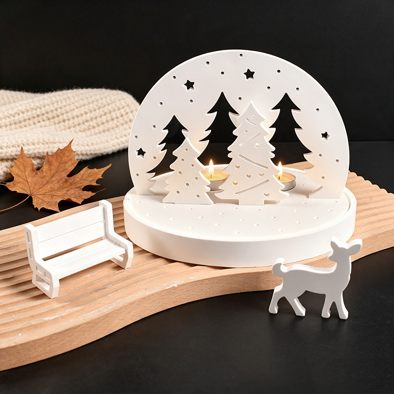 Resin Art Lamp - Kerst-Eland Theelicht Houder Siliconen Molds, 3D