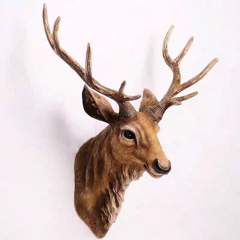 Background Resin Art - 60/80CM Amerikaanse hertenkop muurbevestiging decor faux
