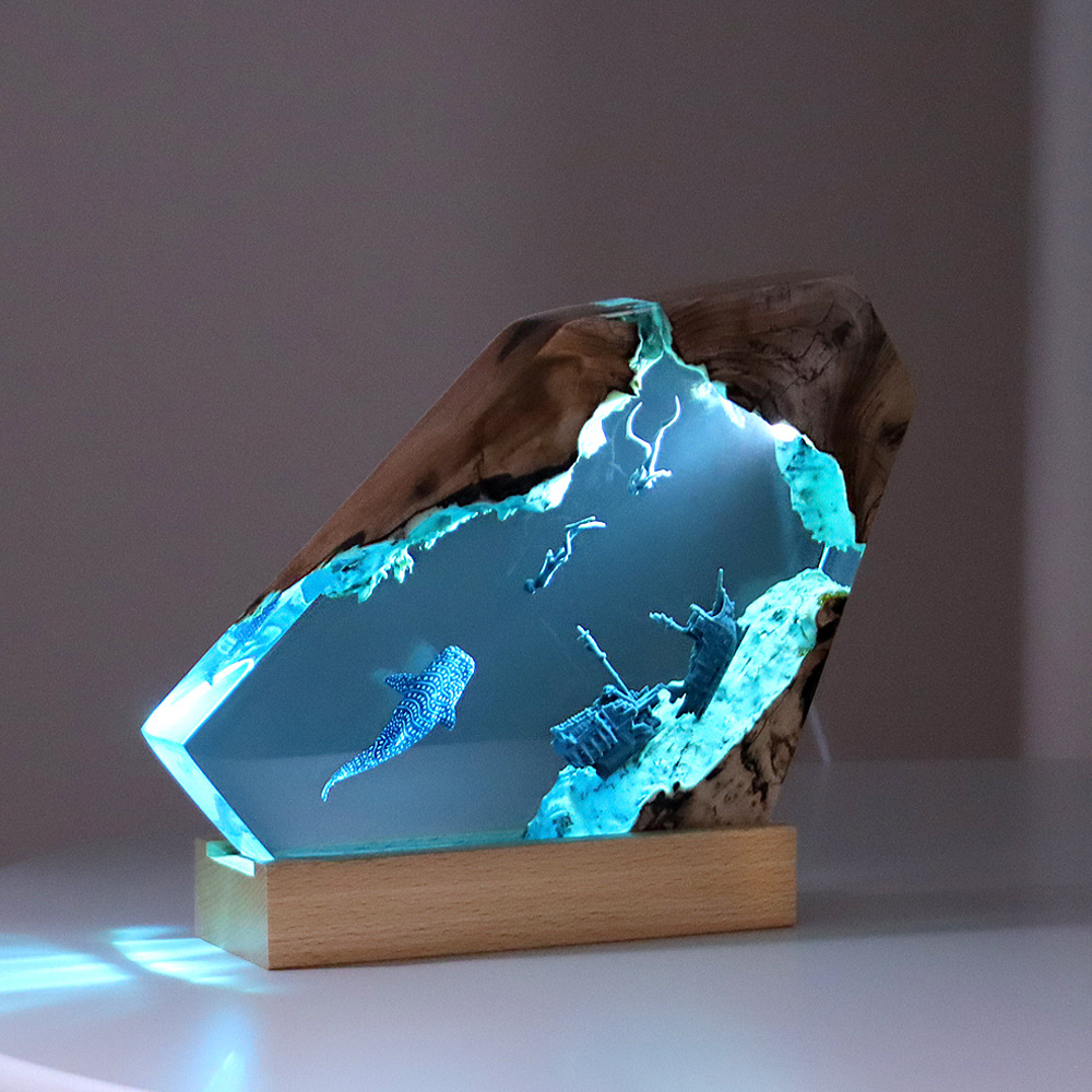 Resin Art Lamp - Nieuwe creatieve binnen slaapkamer kantoor tafeldecoratie