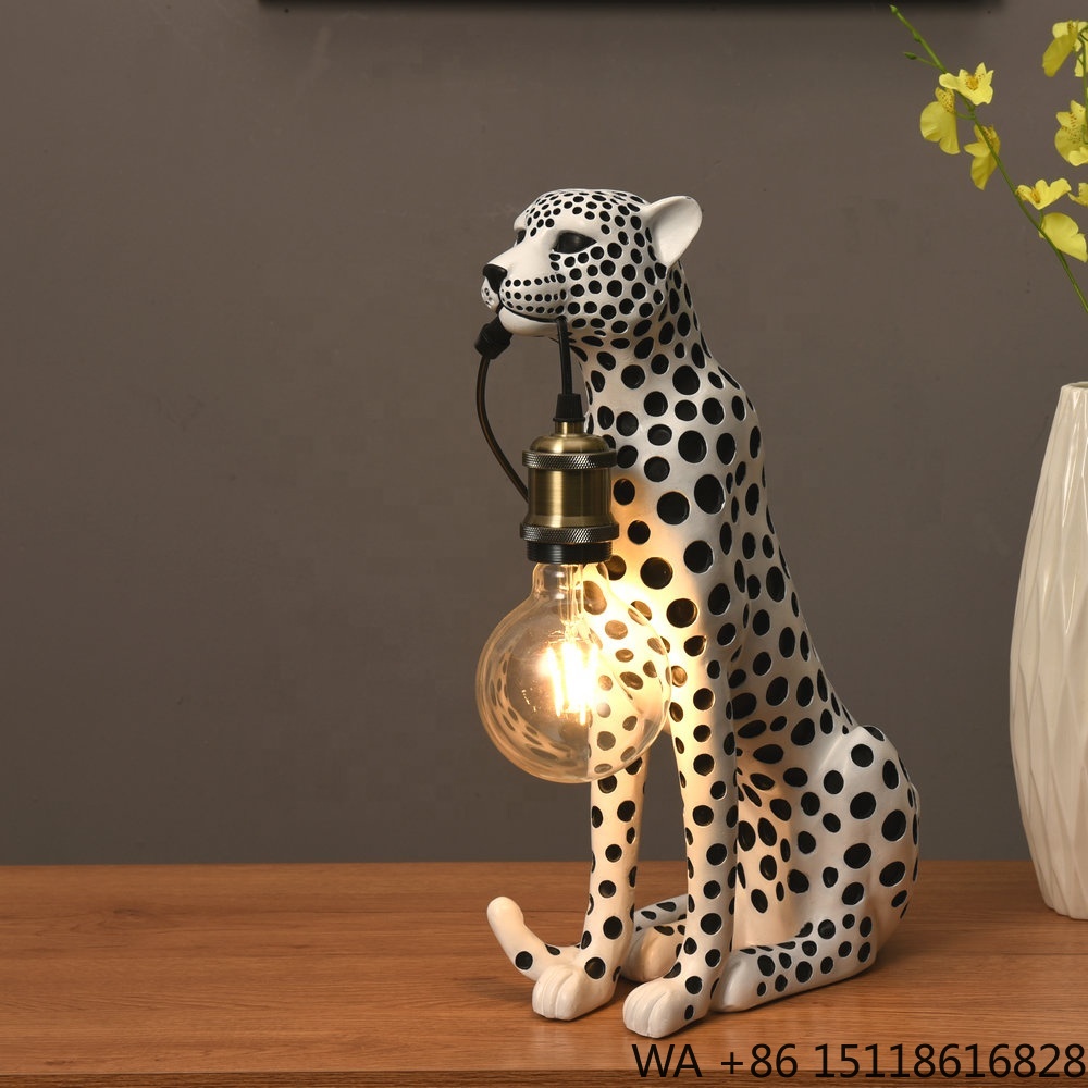 Resin Art Lamp - Moderne kunst dierenluipaard hars sculptuur luxe