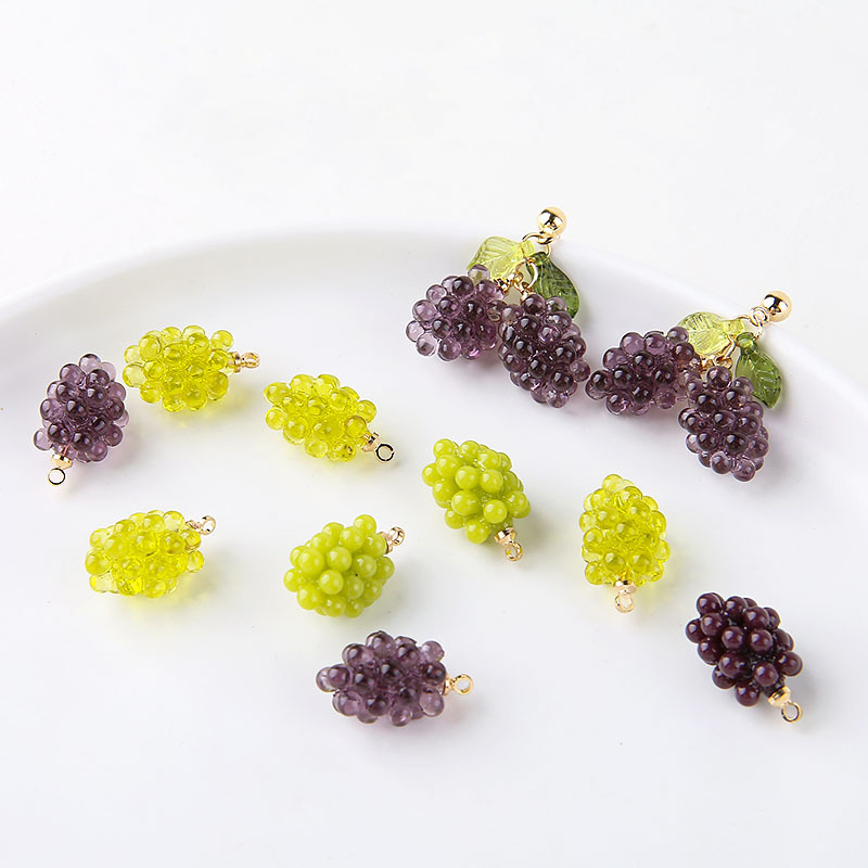 Resin Art Engagement - 6 stuks schattige kleine druiven hars