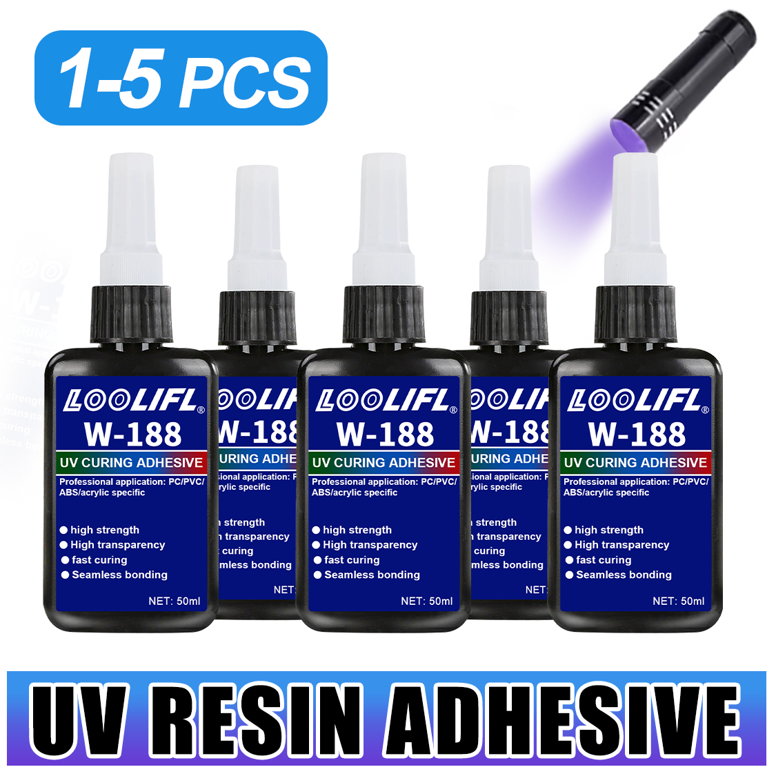 Resin Art Lamp - LOOLIFL 188 Sterke 50ml UV-harslijm, uithardende