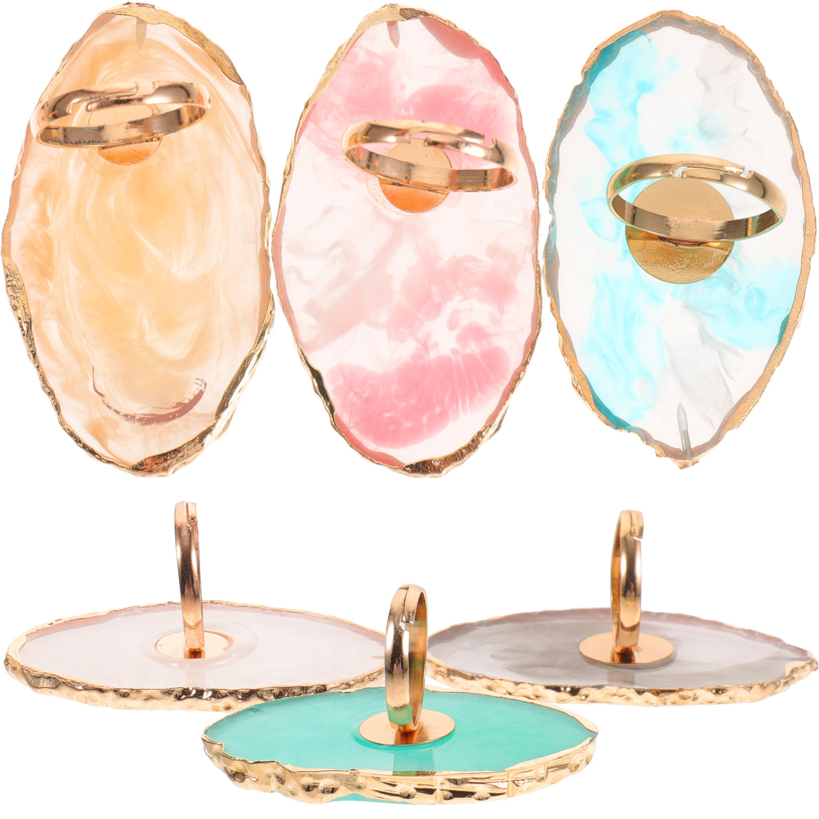 Resin Art Ring Design - 6 stuks hars nagelkleur mengpalet ringontwerp