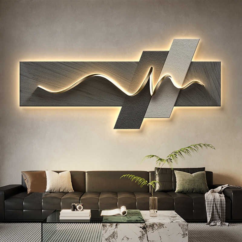 Background Resin Art - Woonkamer decoratie schilderij LED sfeerverlichting wanddecoratie