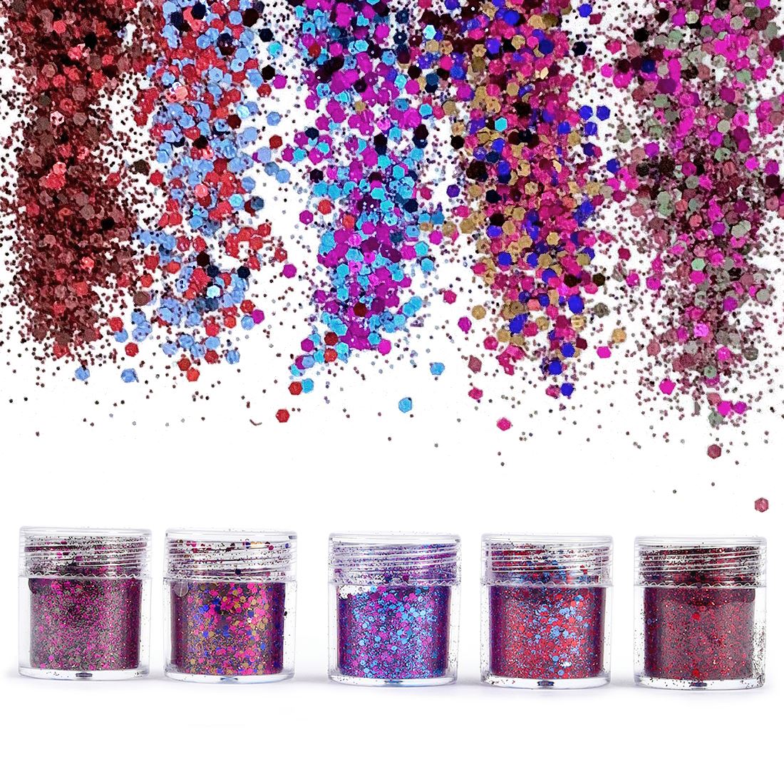 Resin Art Bottle - 4/5 flessen Dromerig glitterpoeder voor hars