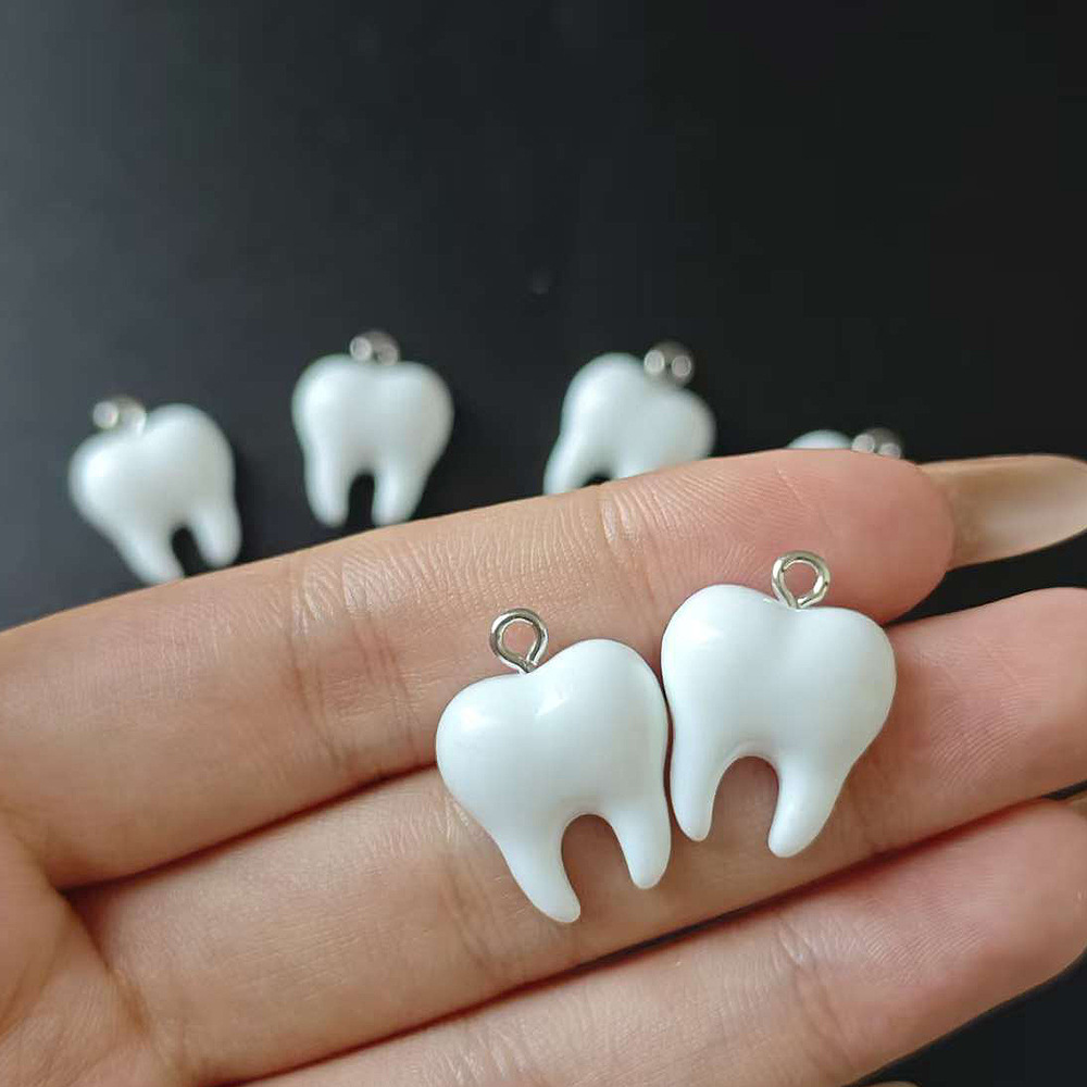 10 stuks schattige witte tande - Resin Art Engagement recensie en prijs
