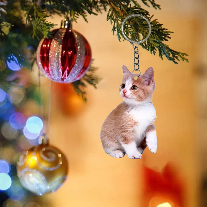 Zwart-witte kat sleutelhanger  - Resin Art Ring Design recensie en prijs