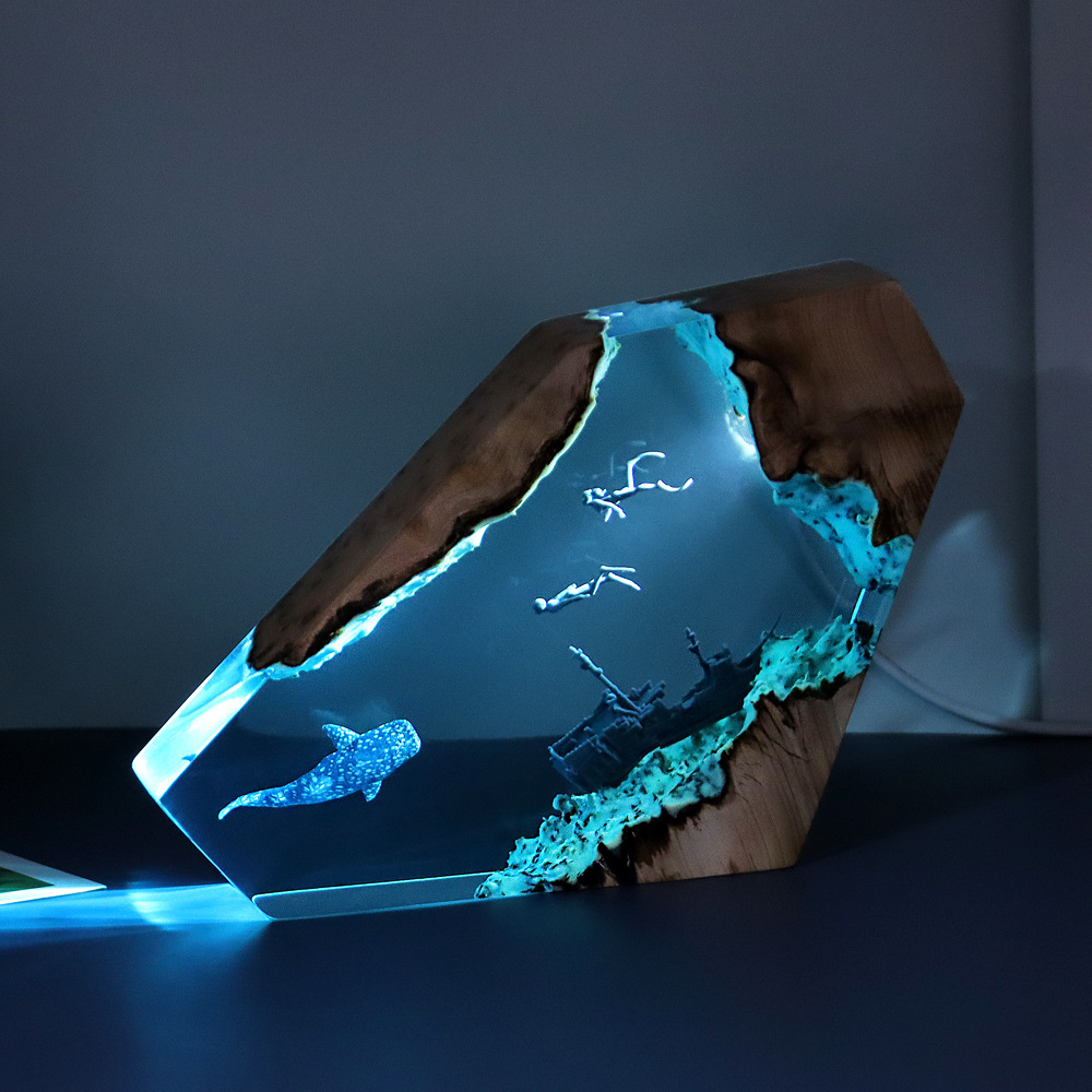 Nieuwe creatieve binnen slaapk - Resin Art Lamp recensie en prijs