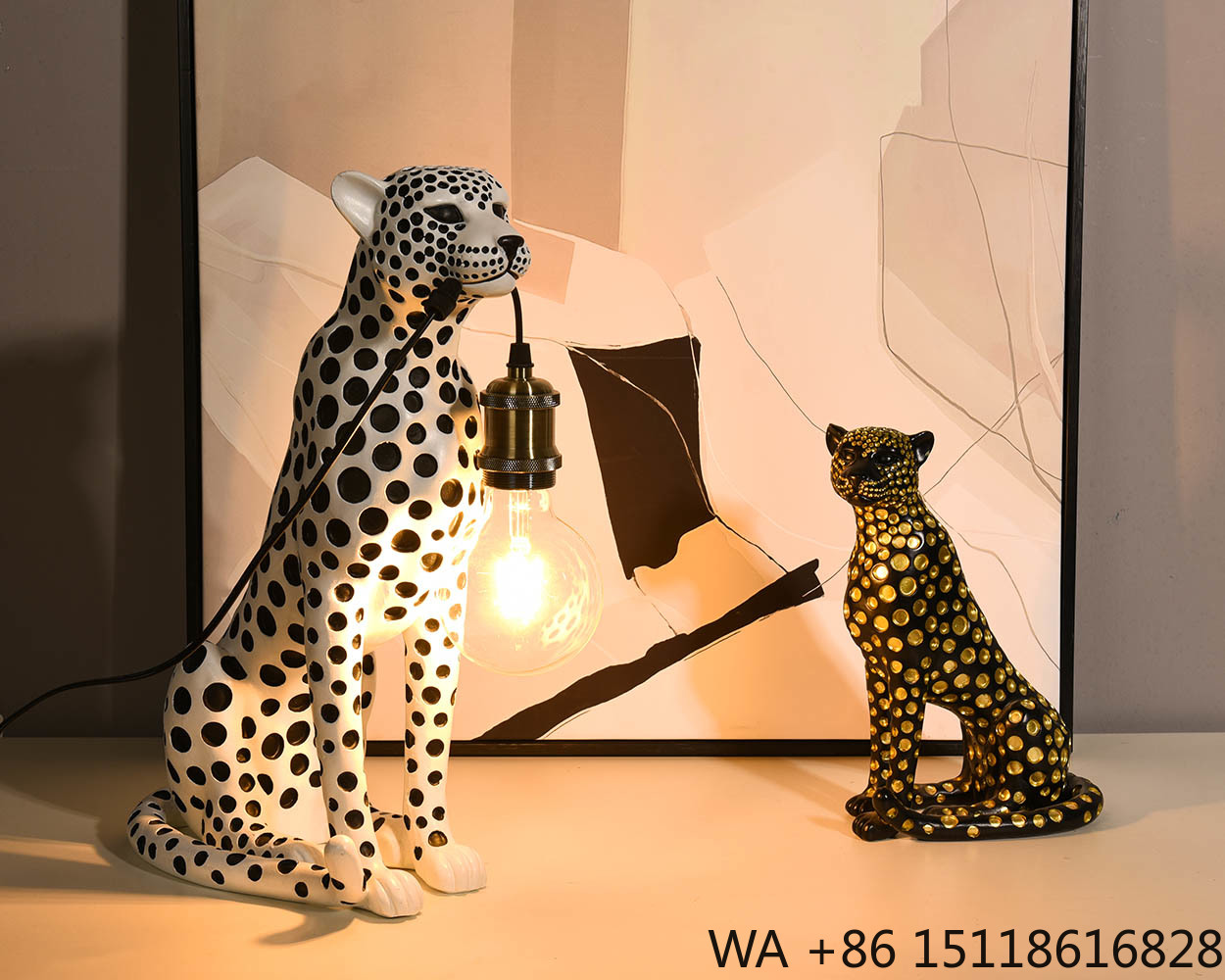 Moderne kunst dierenluipaard h - Resin Art Lamp recensie en prijs