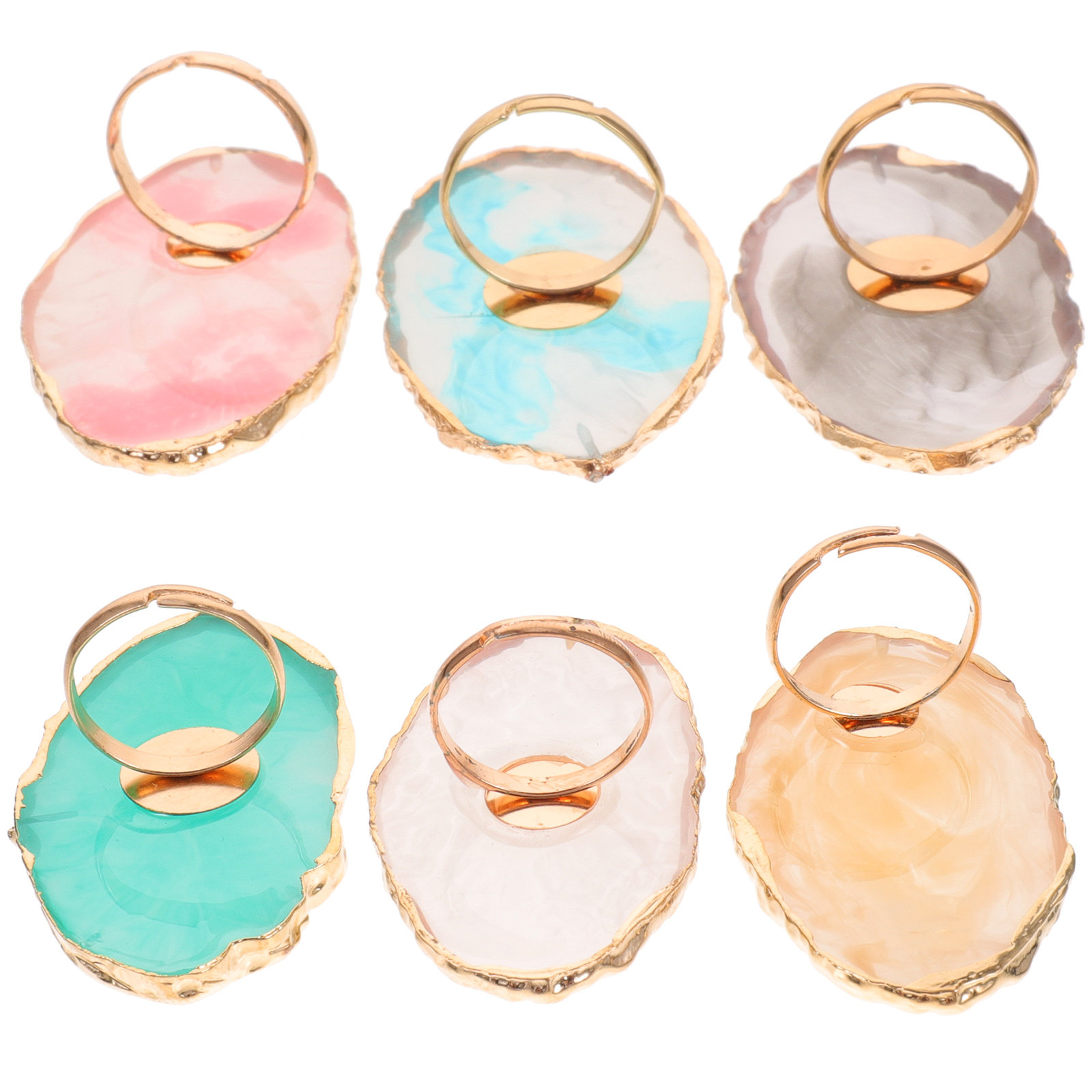 6 stuks hars nagelkleur mengpa - Resin Art Ring Design recensie en prijs